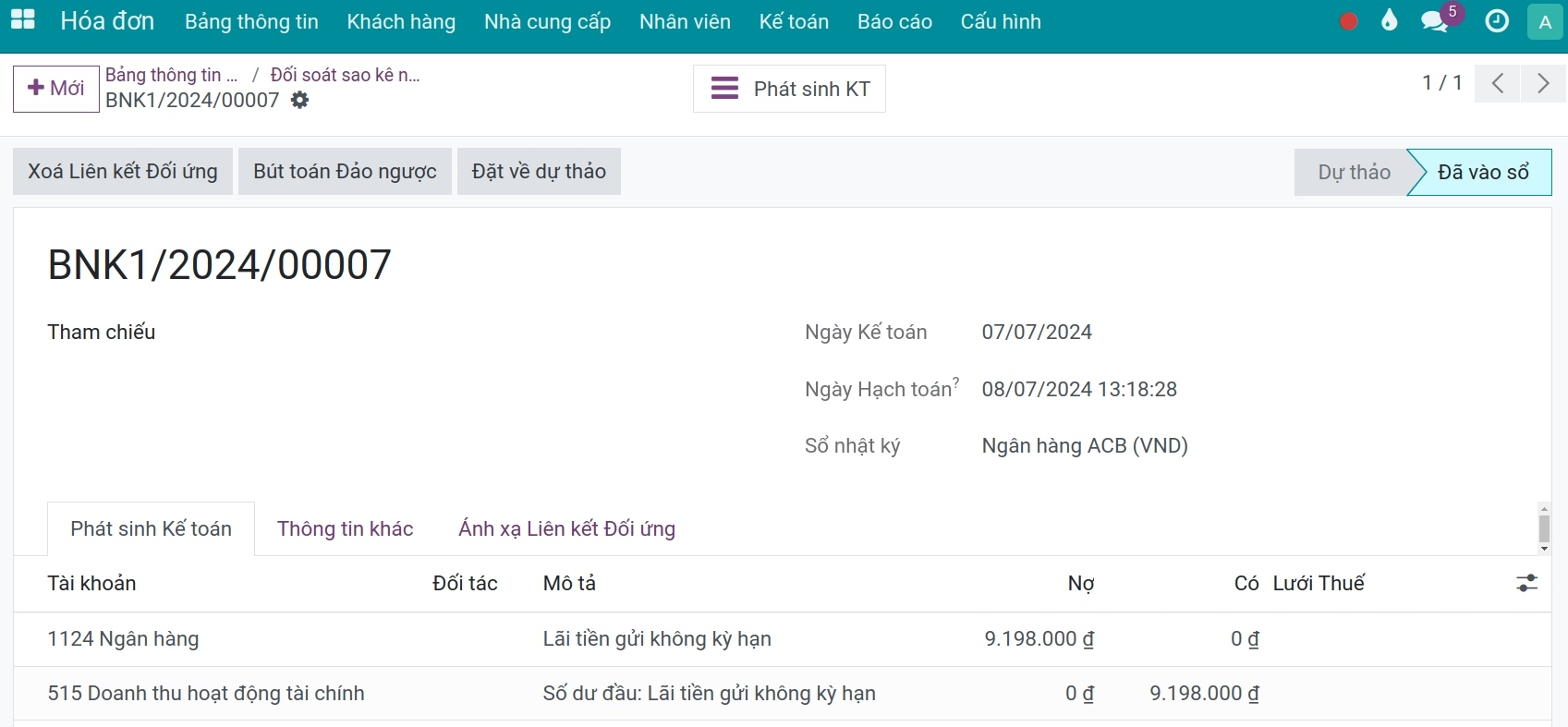 Kiểm tra bút toán