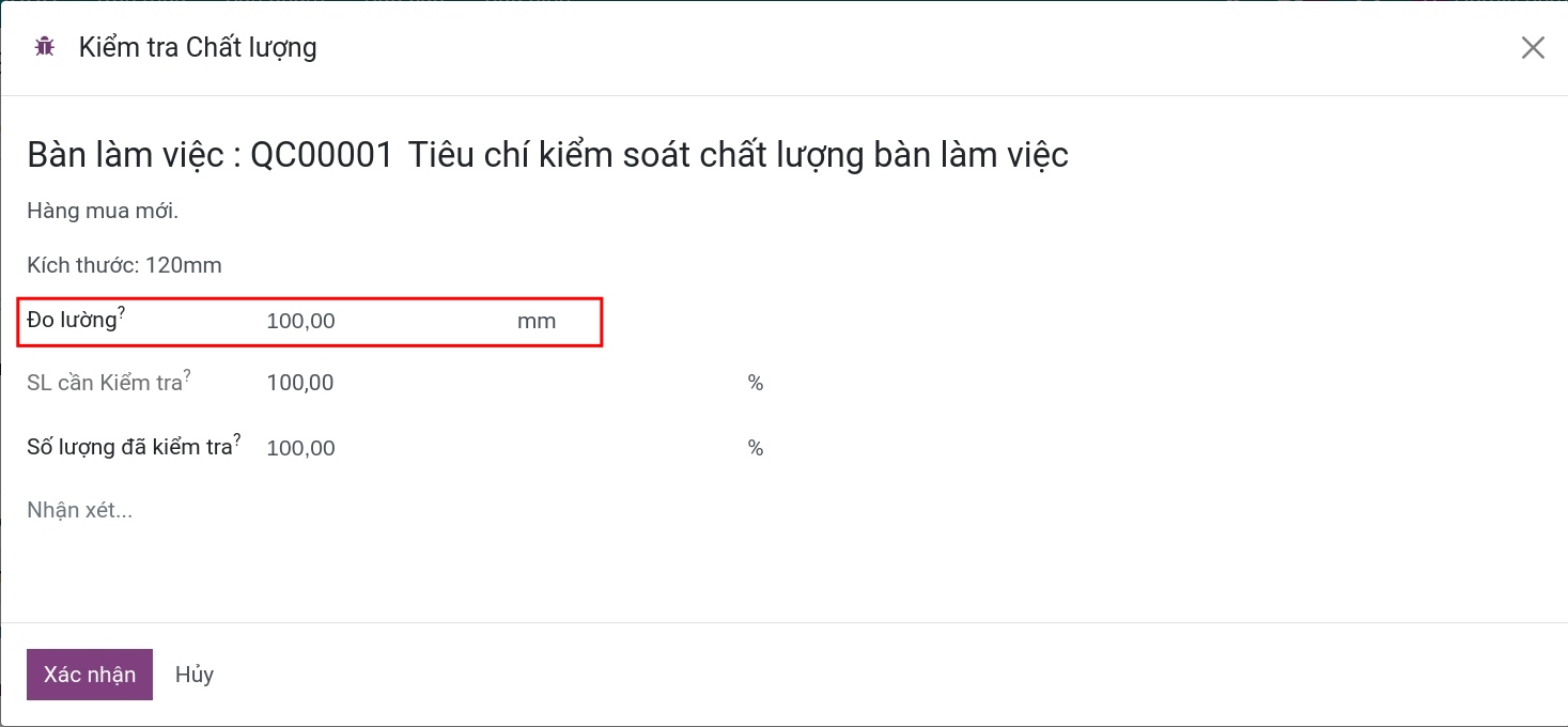 Số liệu dung sai đúng.