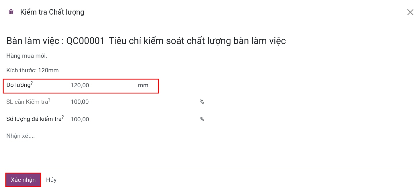 Số liệu dung sai đúng.
