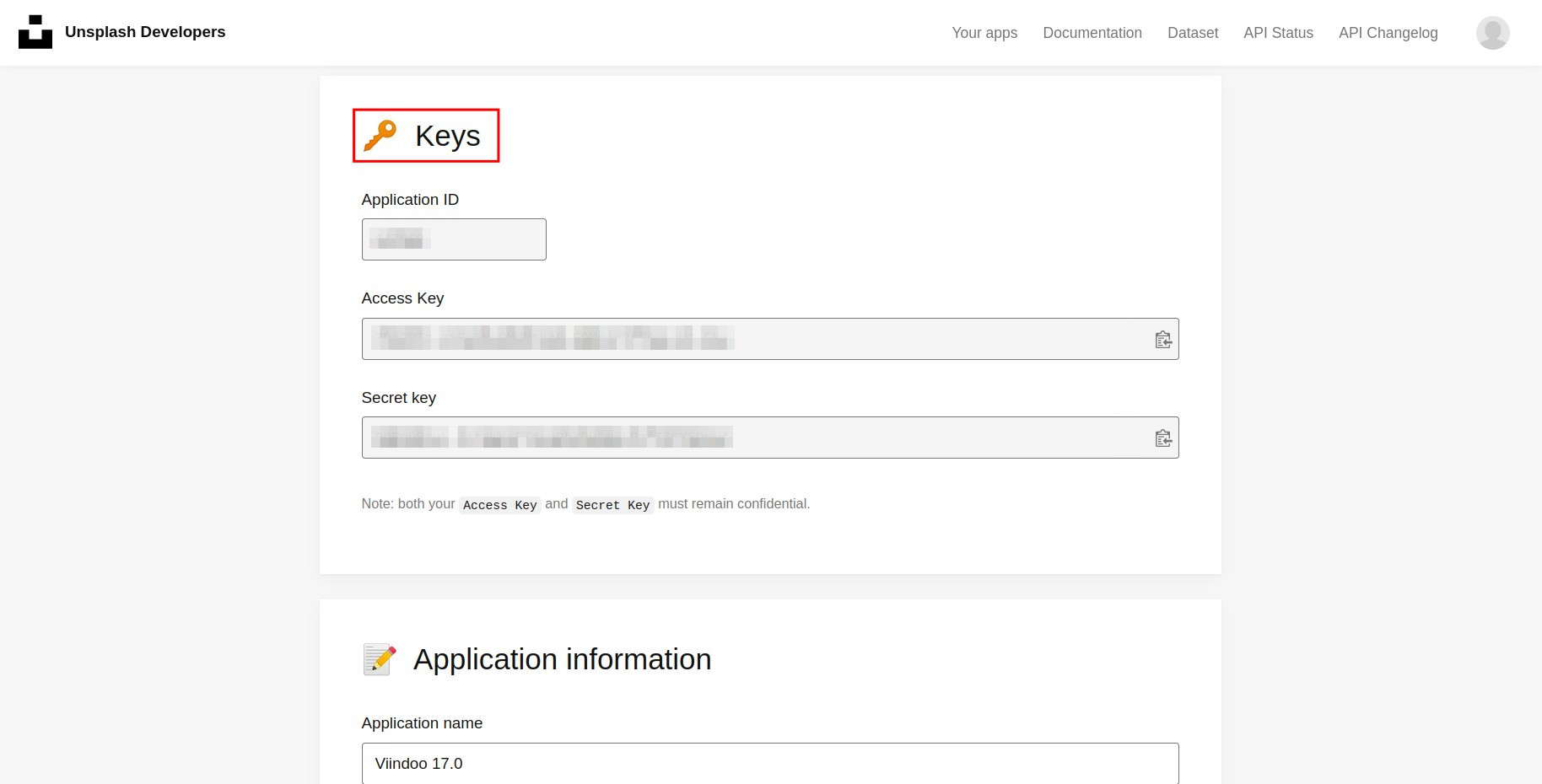 Access key trong Unsplash
