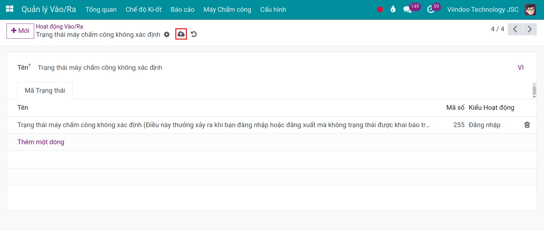 Lưu hoạt động điểm danh sau khi thiết lập