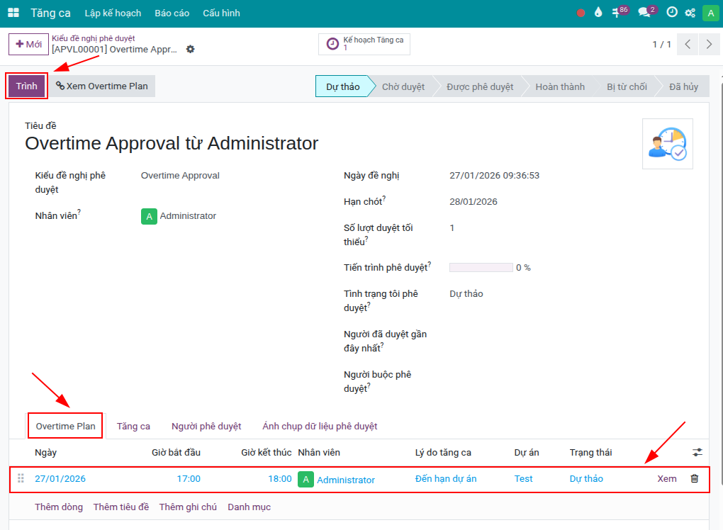 Trình đề nghị nghỉ bù