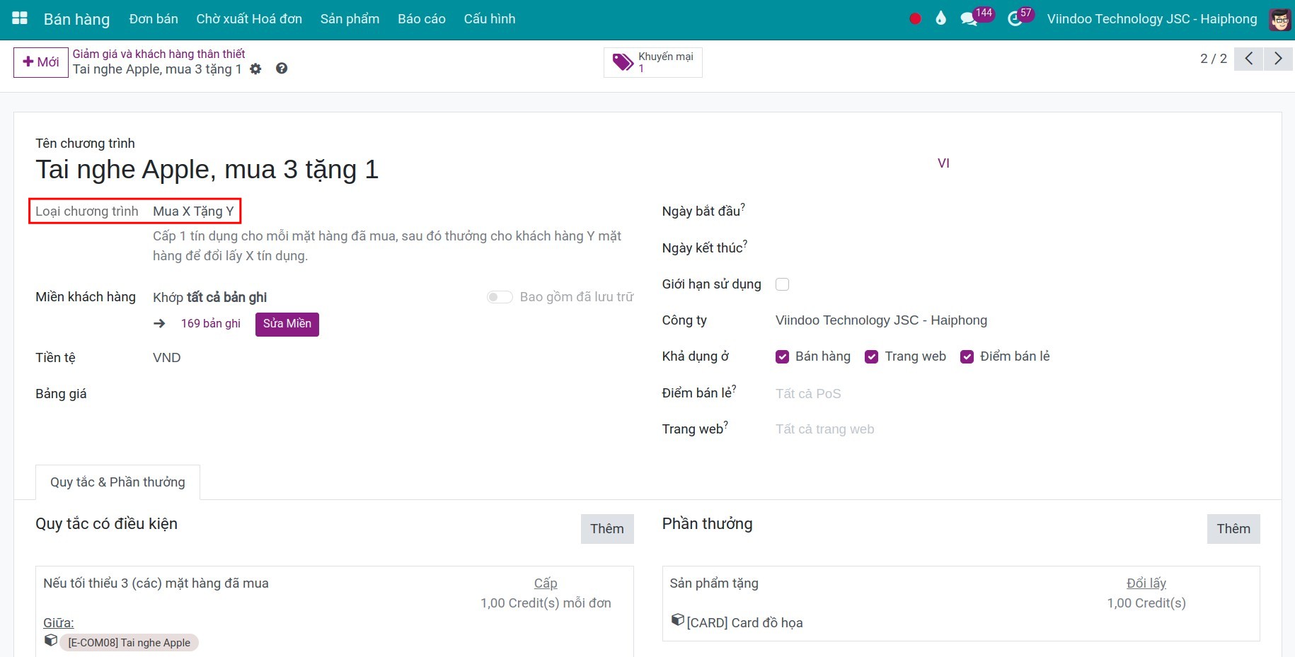 Tạo một chương trình buy x get y