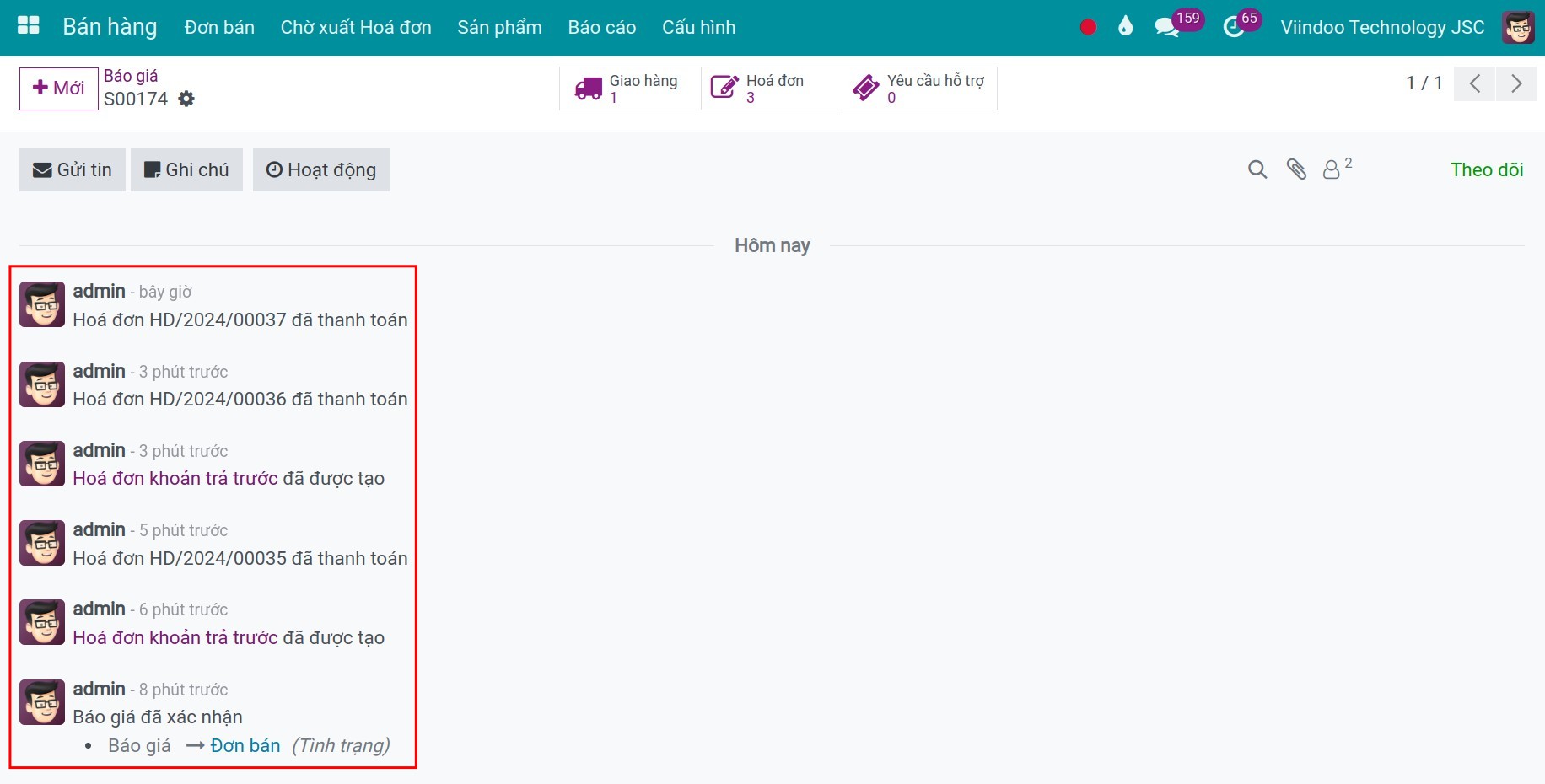 log note the times create invoices