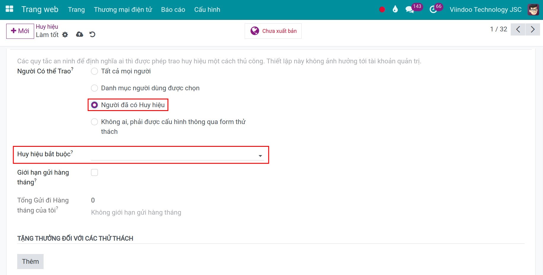 Huy hiệu bắt buộc.