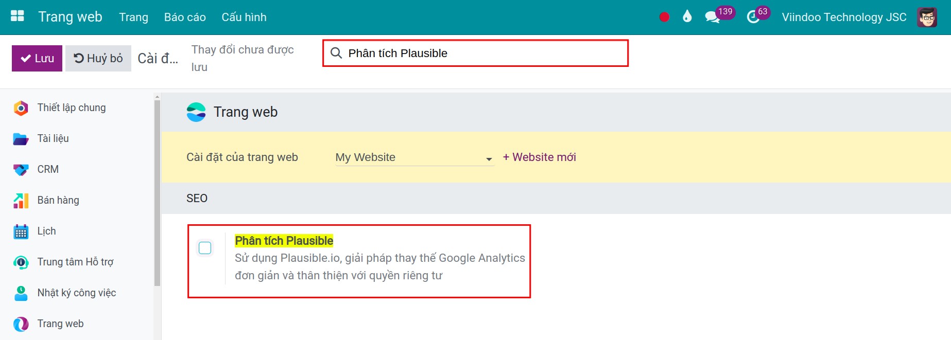 Thiết lập website