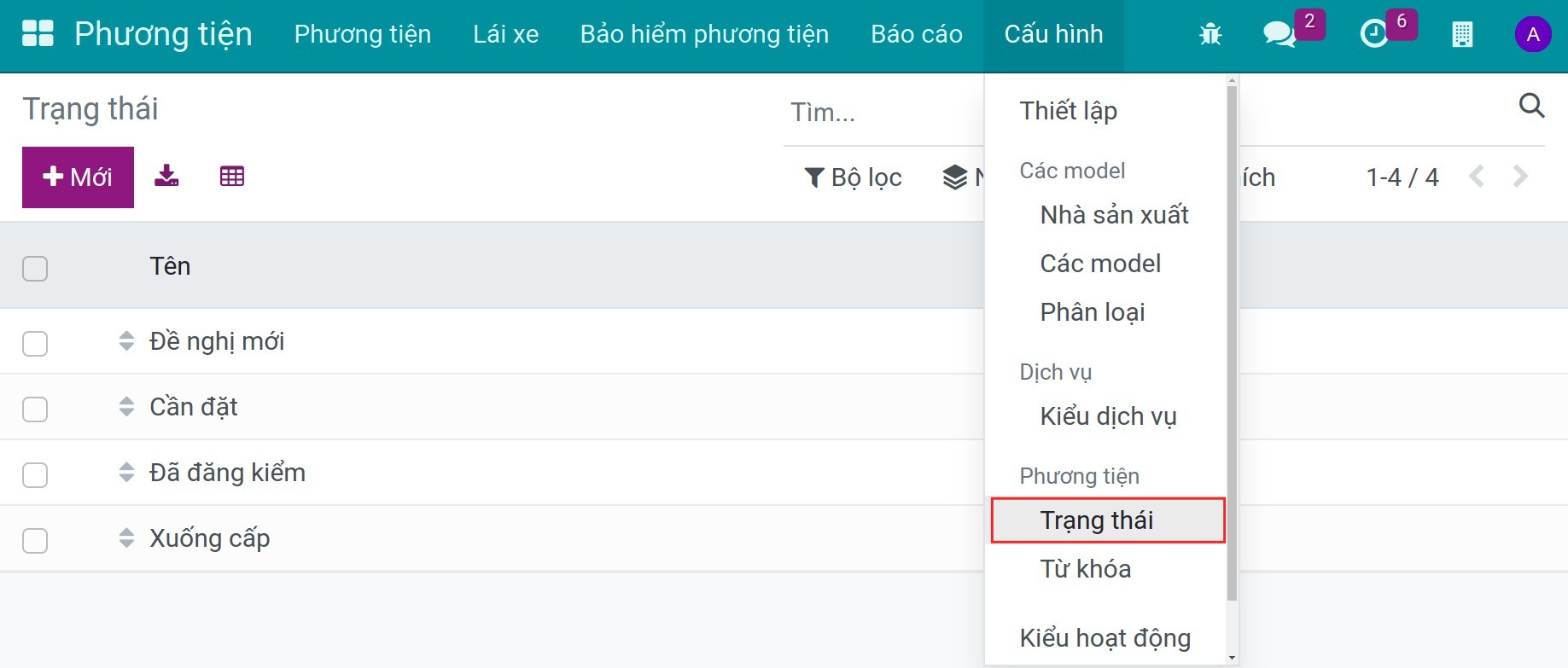 Thiết lập ban đầu