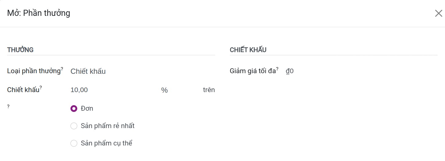 Phần thưởng chiết khấu