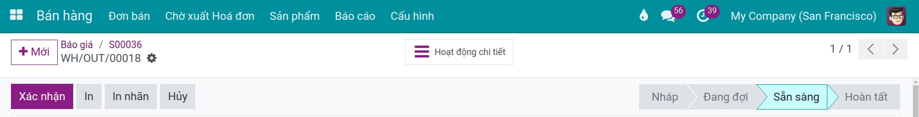 Xác nhận phiếu giao hàng