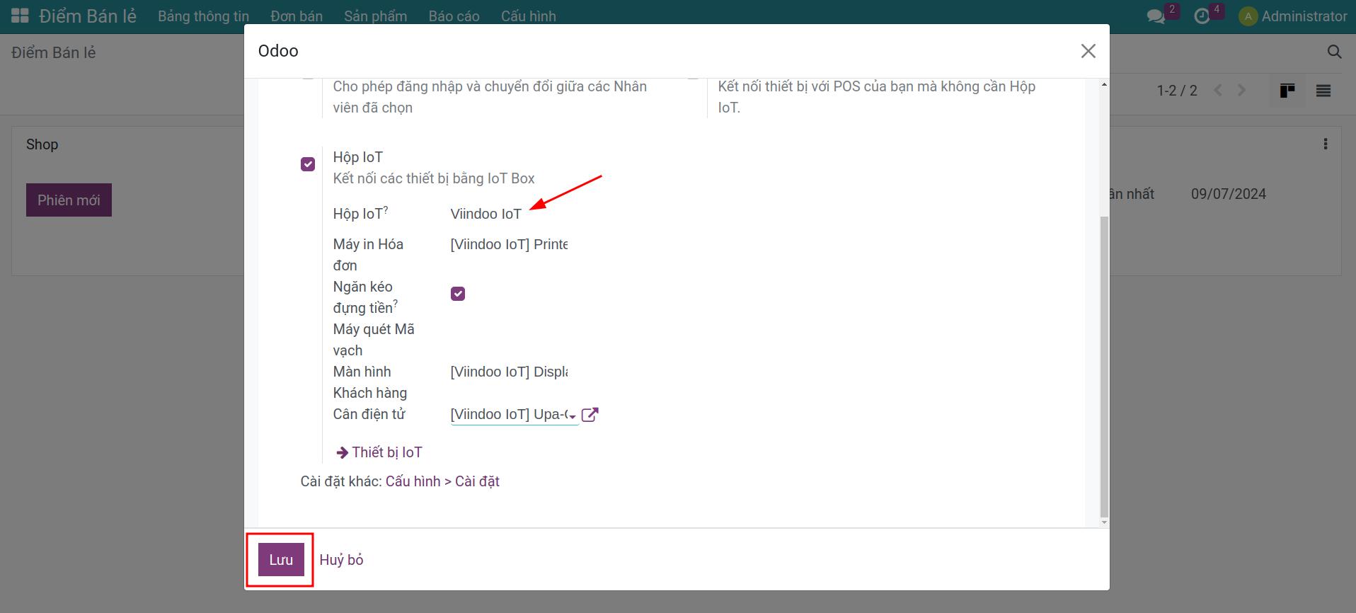 Chọn thiết bị sẽ sử dụng