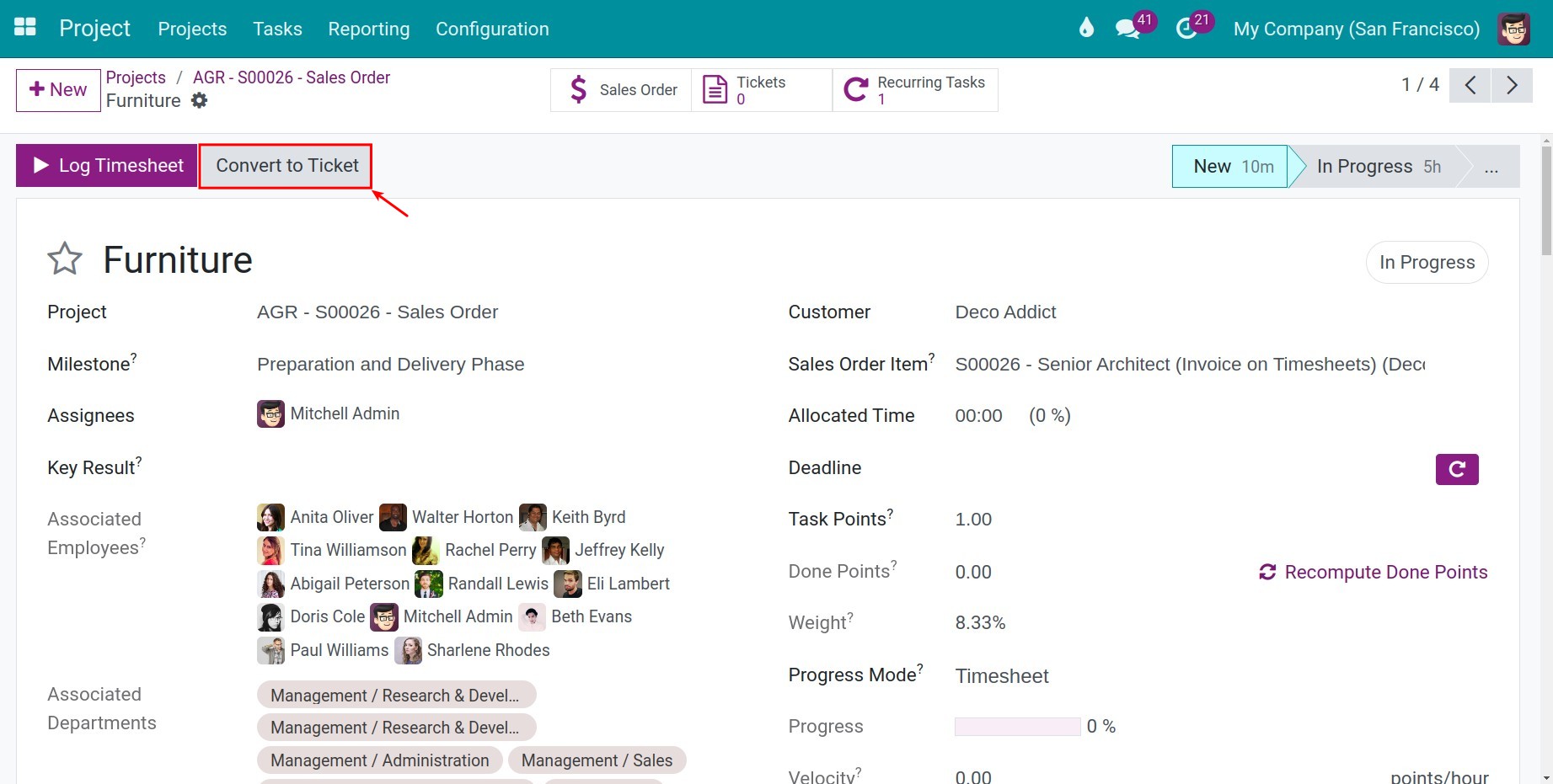 Convert task to Ticket