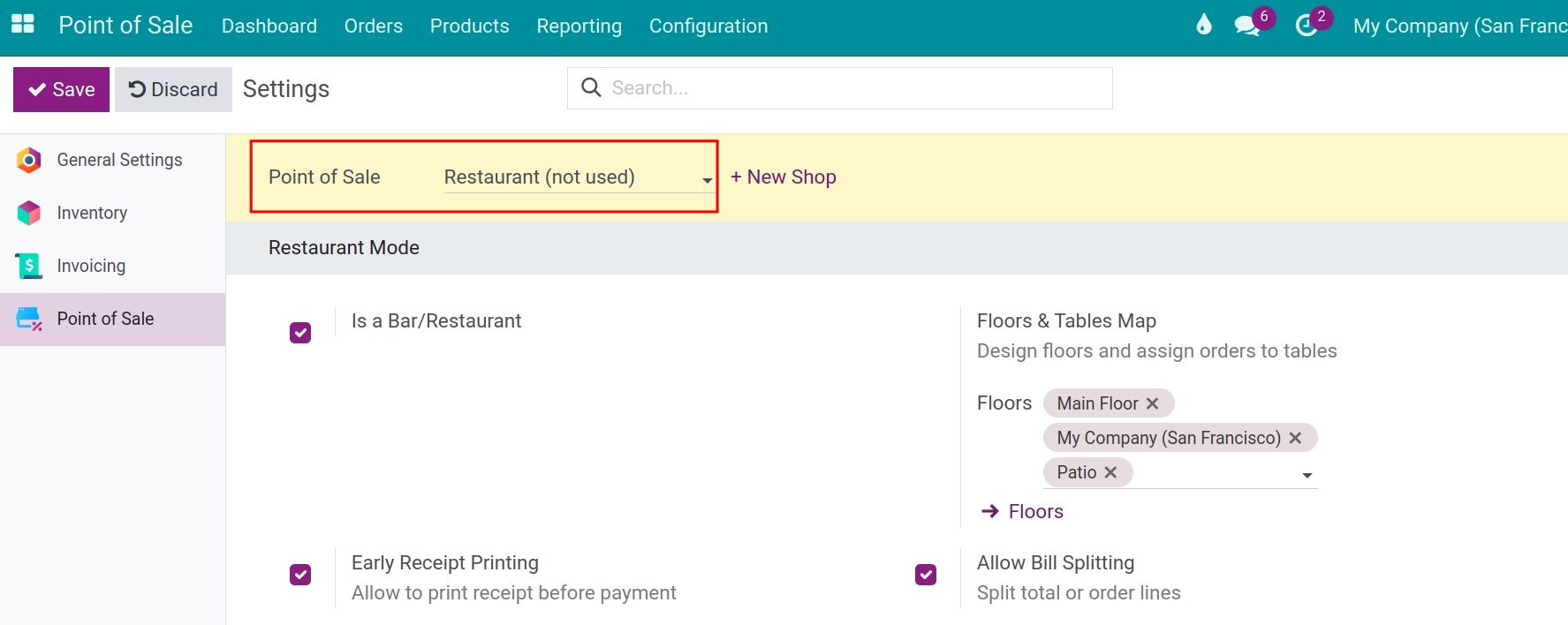 Select desired POS to configure in Viindoo