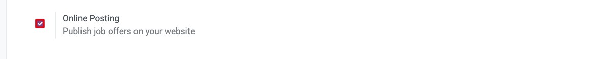 The Online Posting option in the Recruitment settings