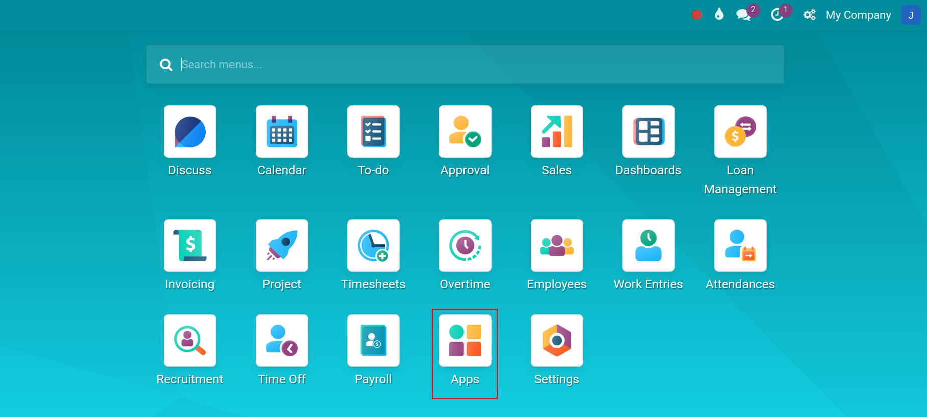 Navigate to Apps