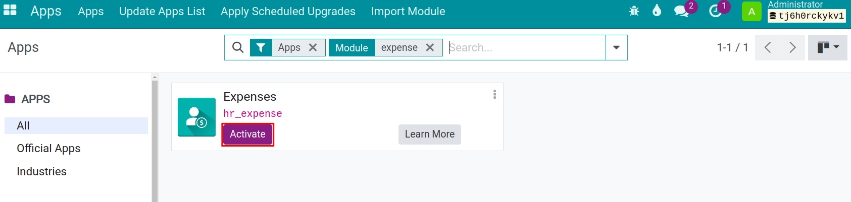 Install Expenses app