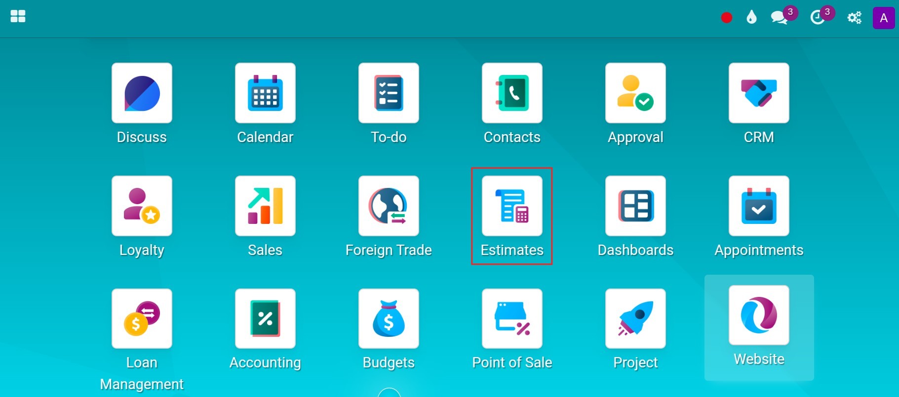 Estimate app in Viindoo