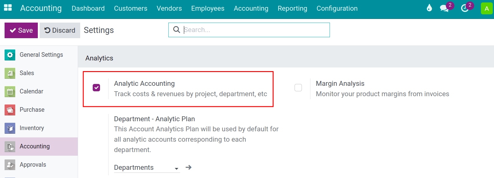 Configure Analytic accounting Viindoo