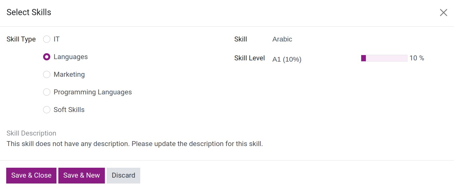 Establish skills for employees