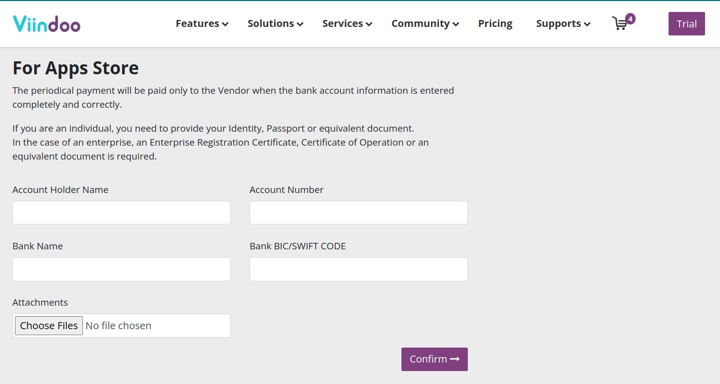 Bank information