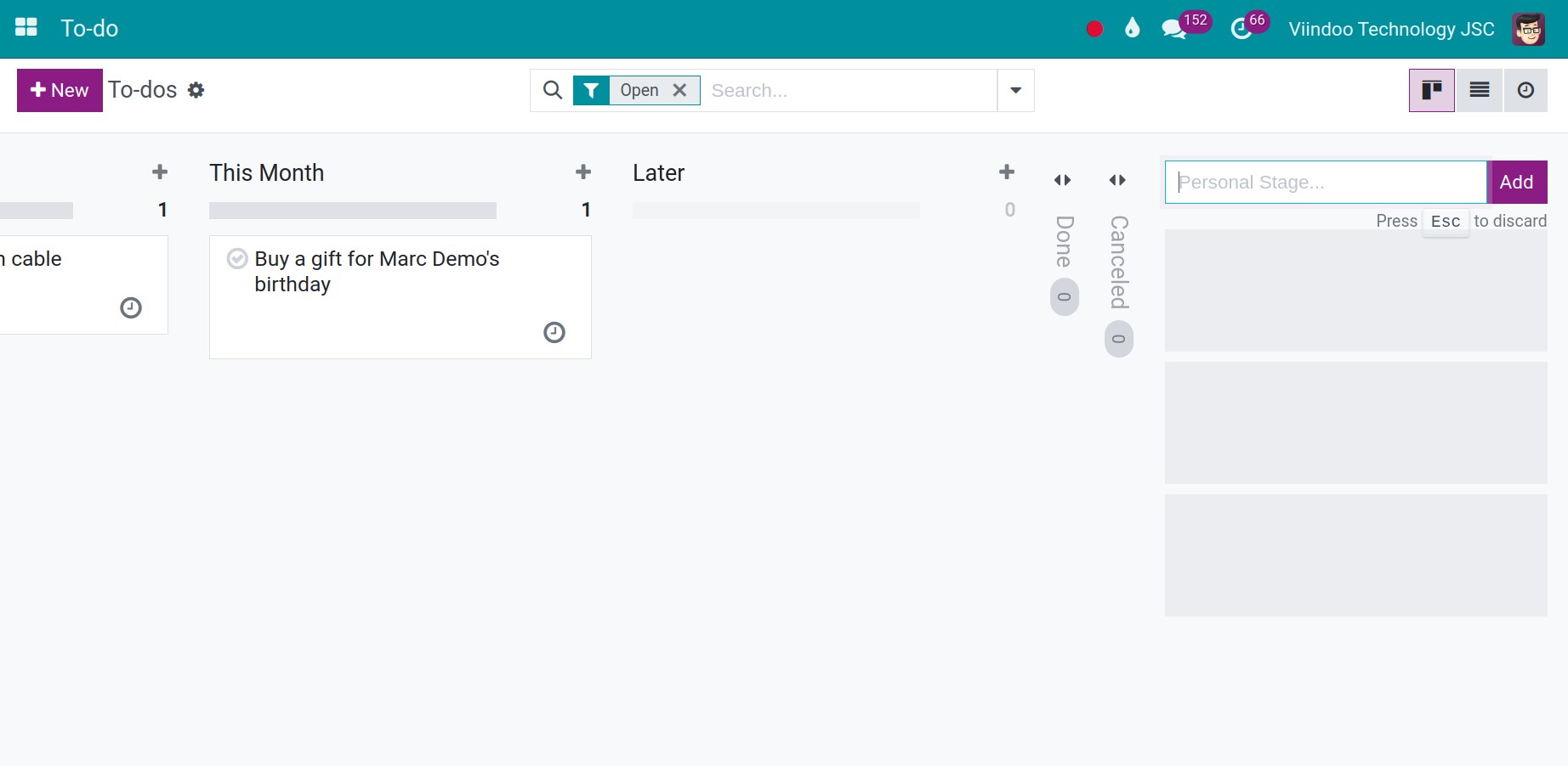 Stages of Notes in Viindoo 2