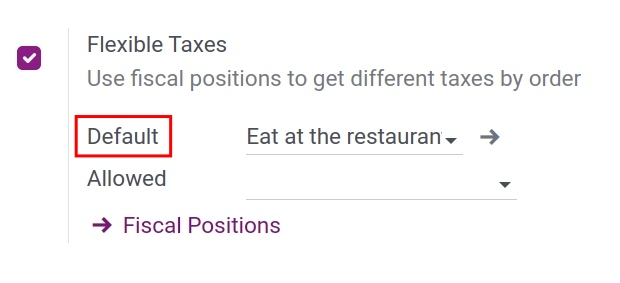Set default taxes at POS