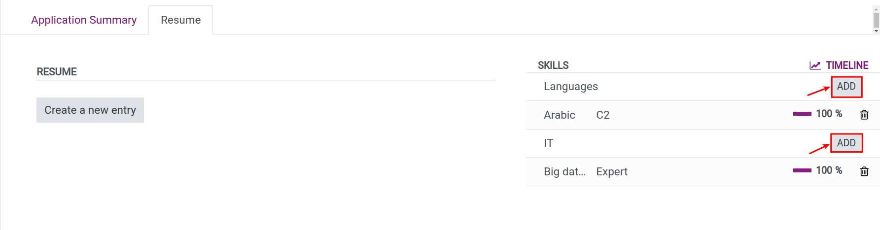 Add candidate's skills in Viindoo