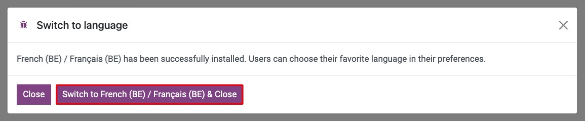 Switch to language window after a language has been added