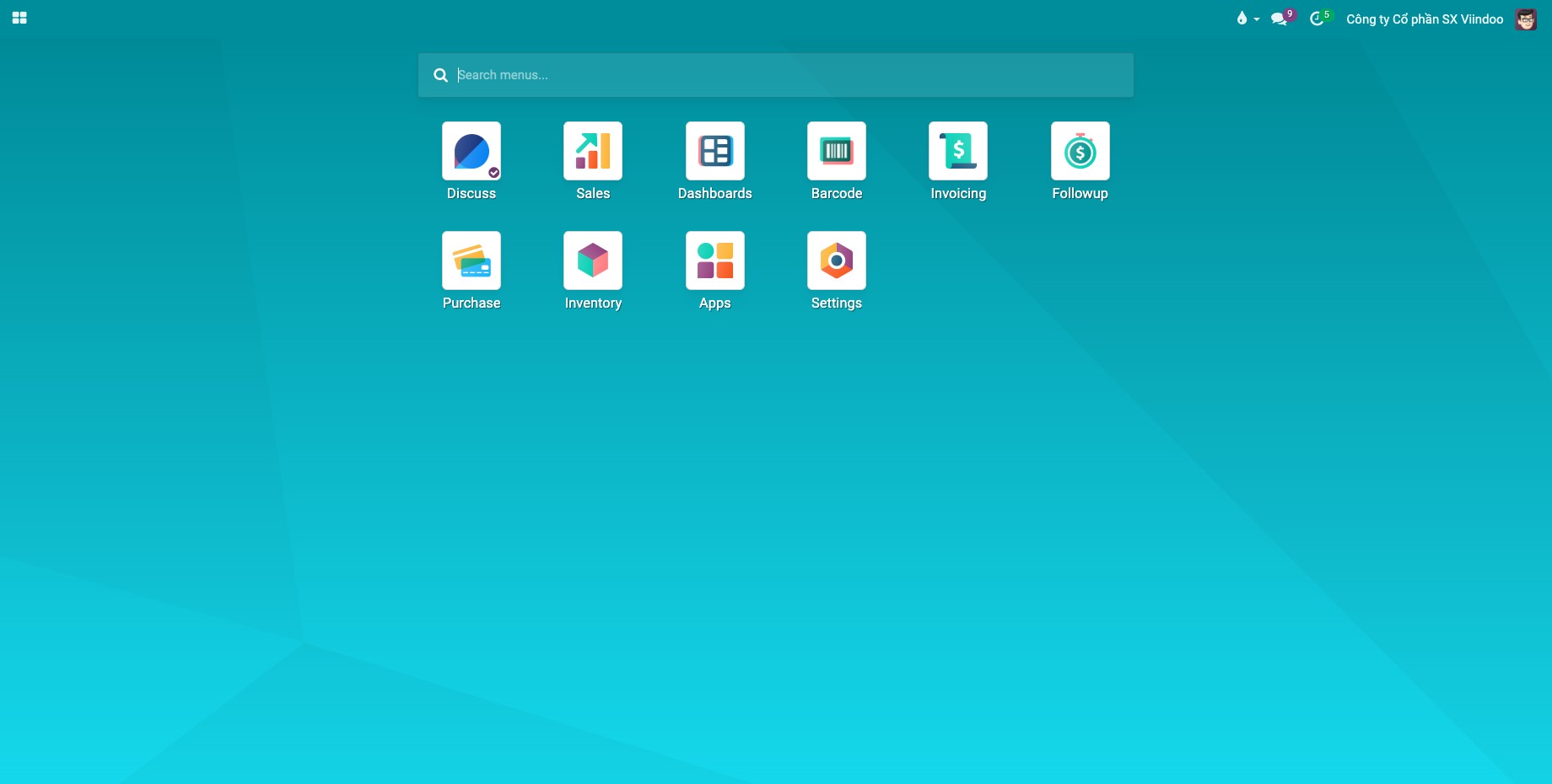 Home screen with the Inventory app icon next to the other installed apps