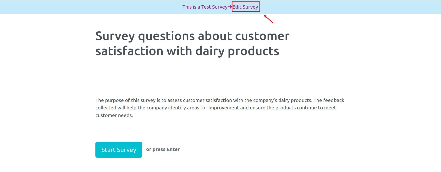 Go back to the survey view