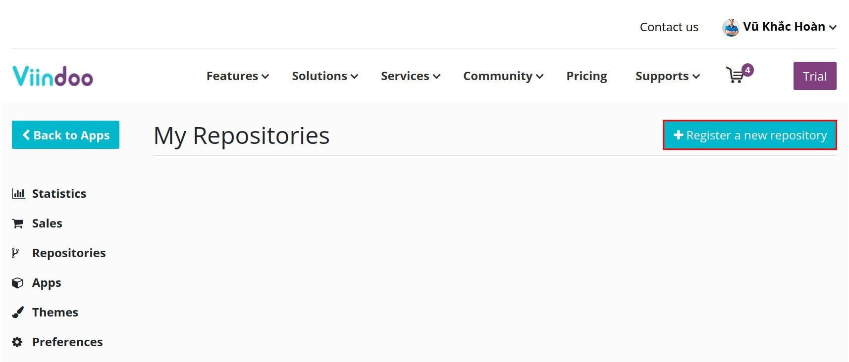 Register a new repo