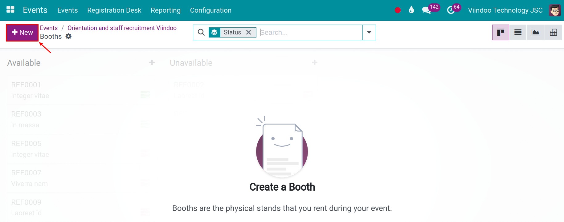 Create a new booth