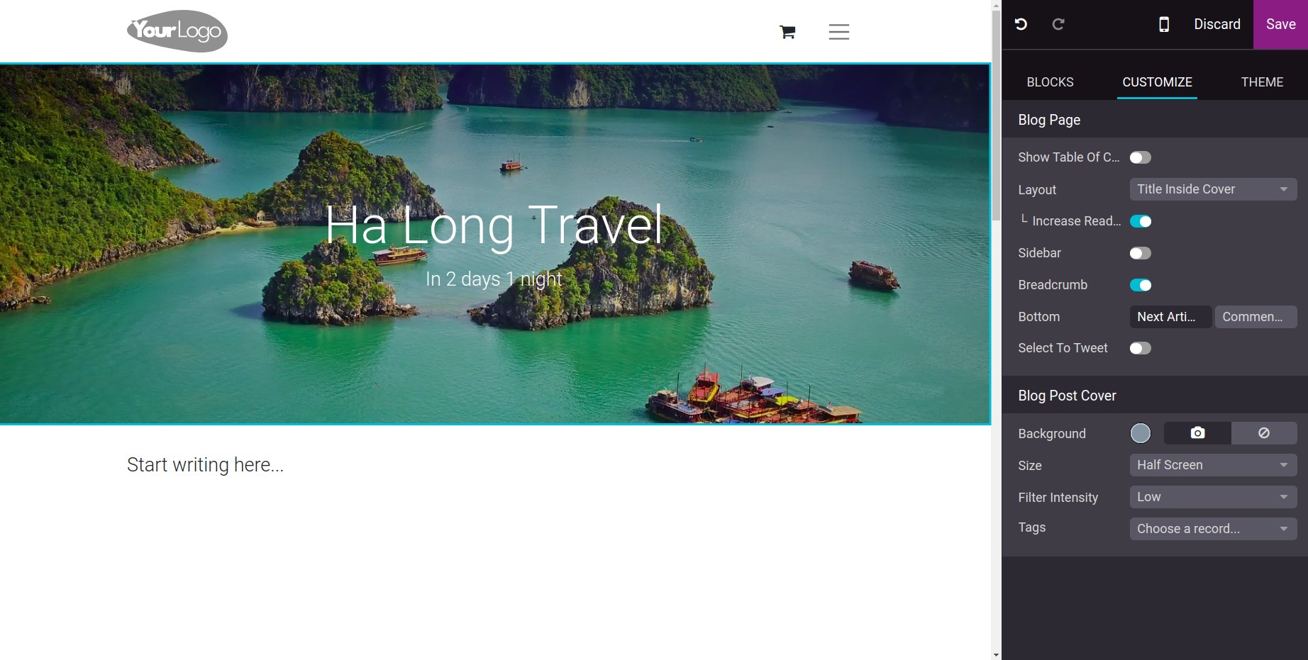 Blog title with photo