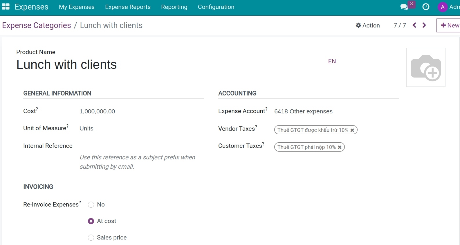 Expense products information