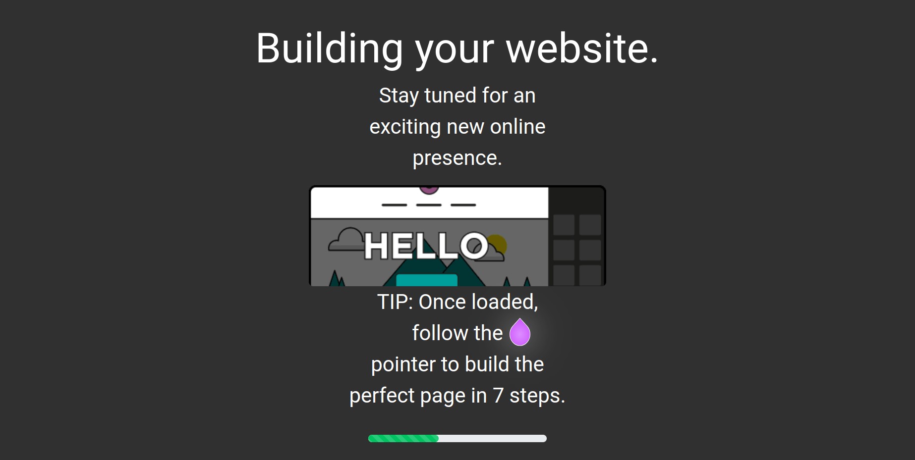 the website to be built