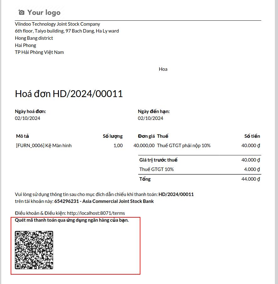 emv qr code in Viindoo