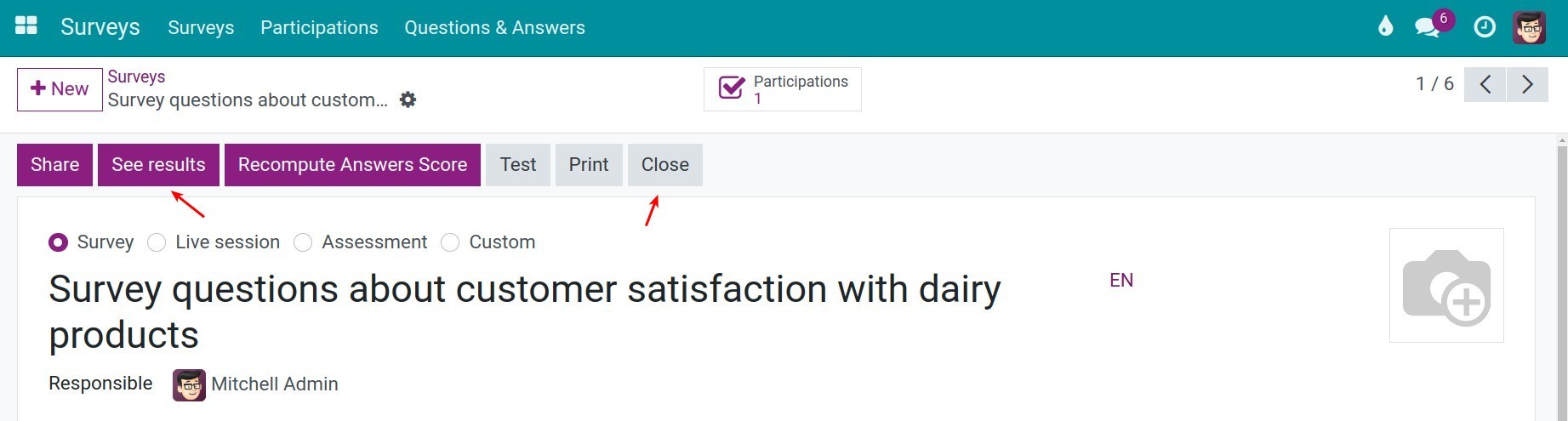 Manage surveys