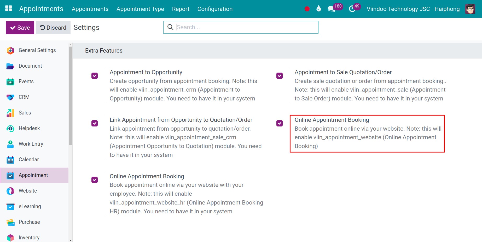 Online Appointment Booking option.