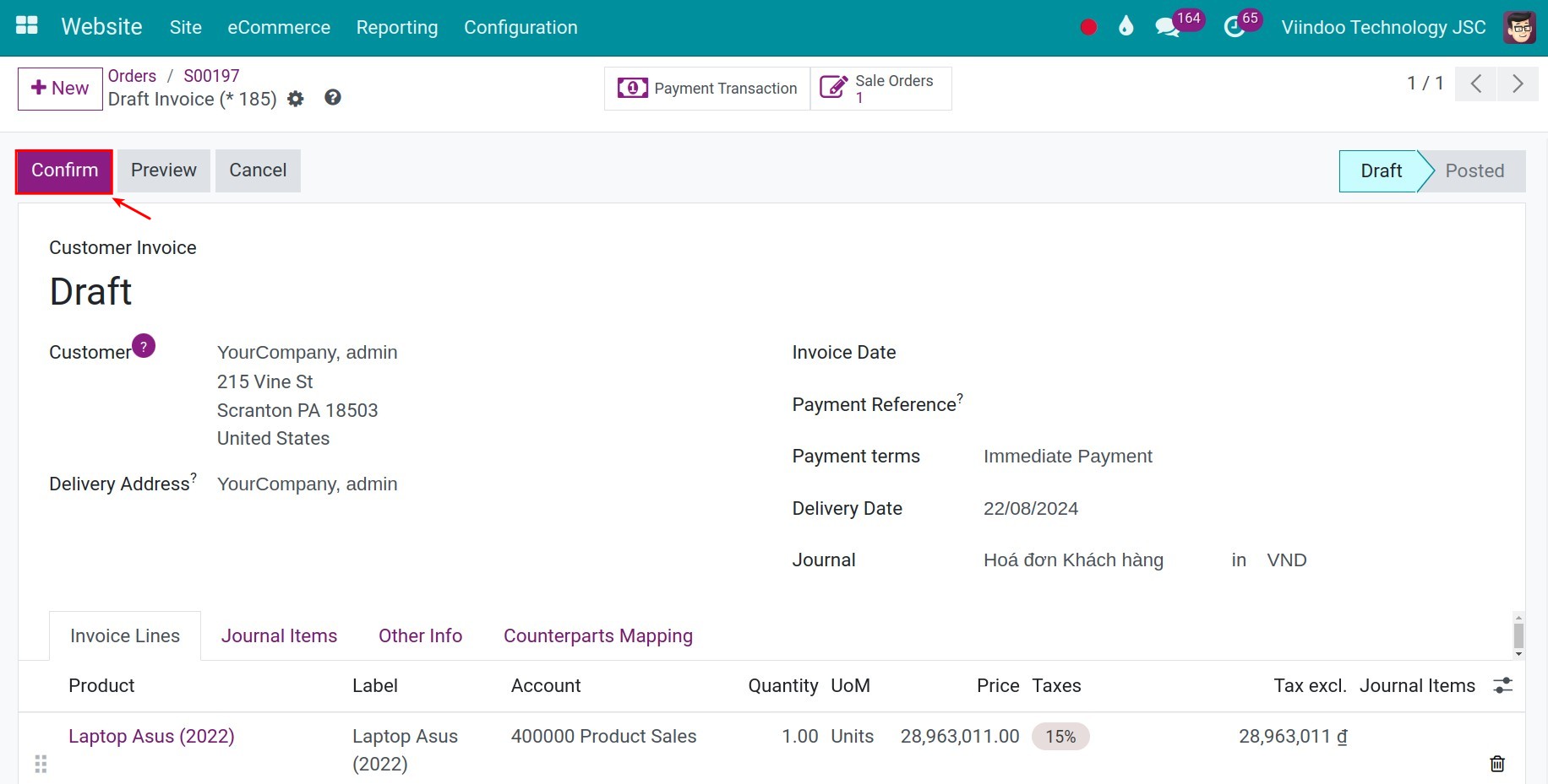 Validate invoices according to delivered quantity