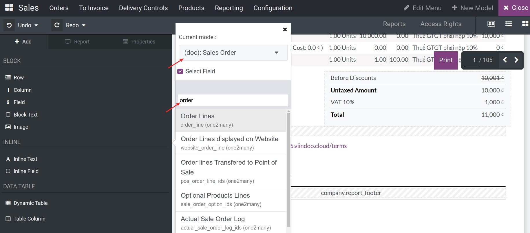 Add value for dynamic table