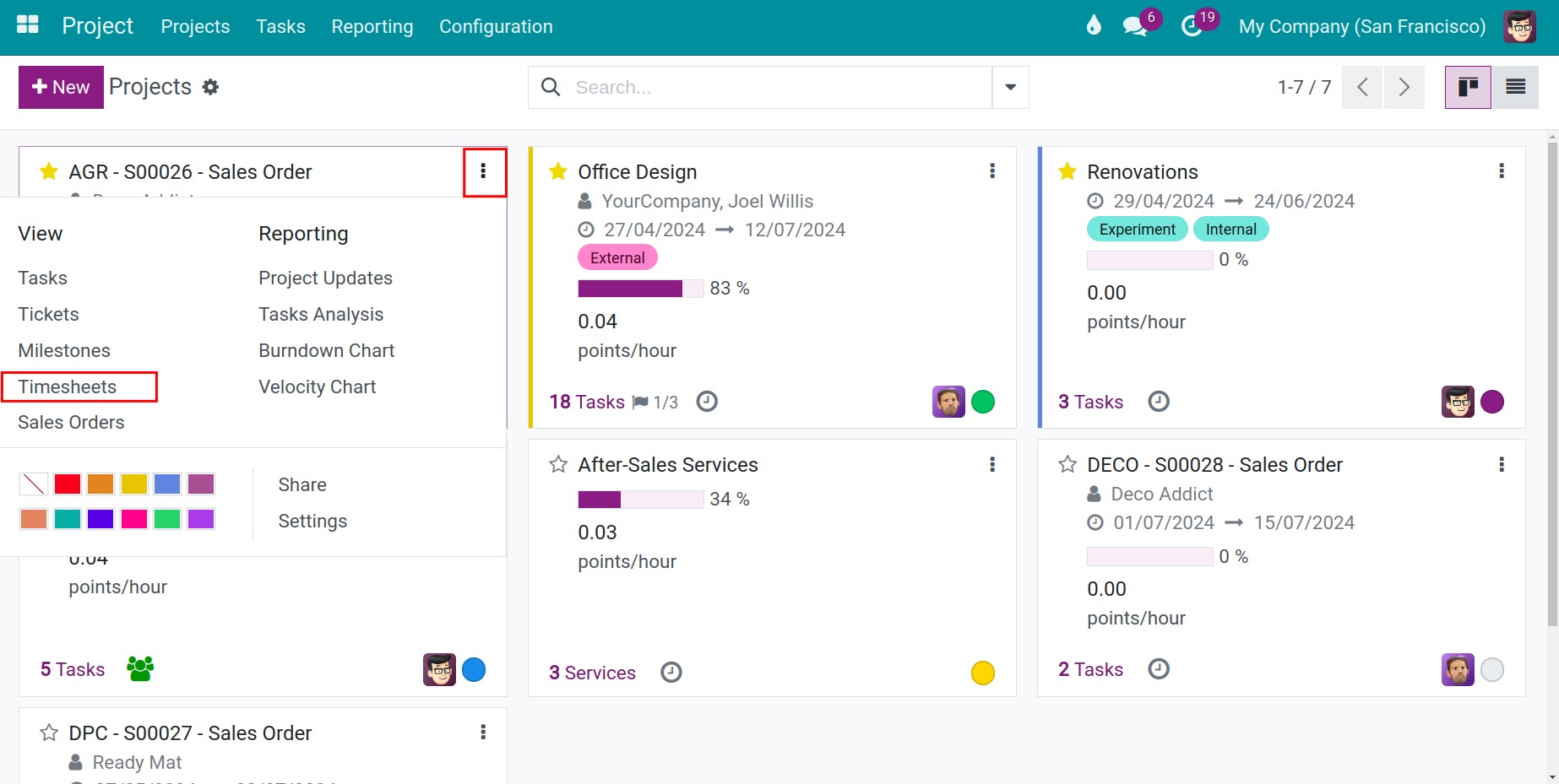 Projects overview Viindoo