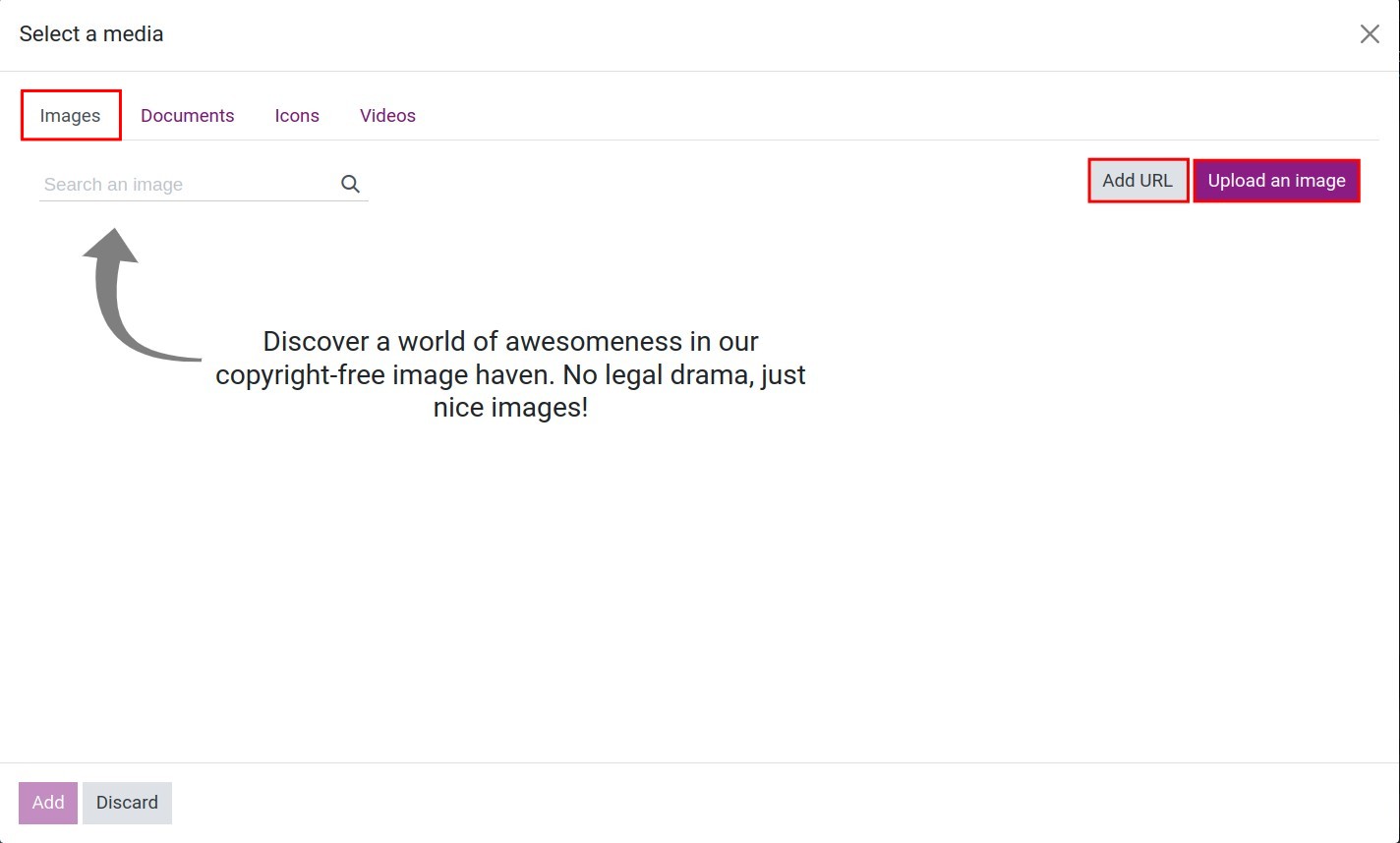 Add images to pages
