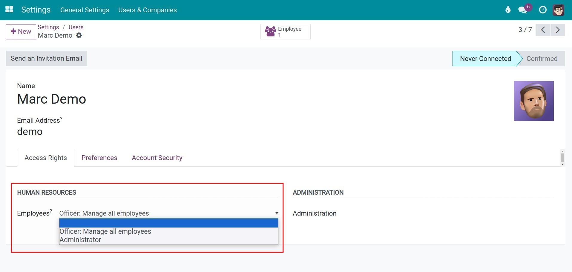 User grant access rights