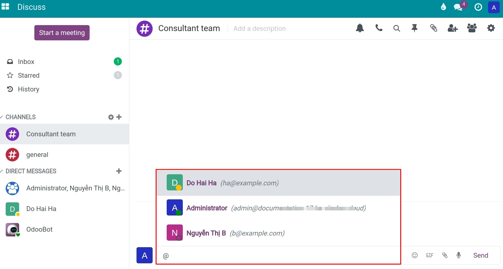 Symbol used to tag username