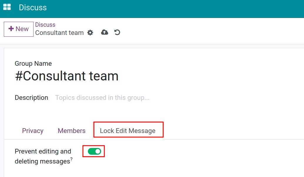 Lock Edit Message tab