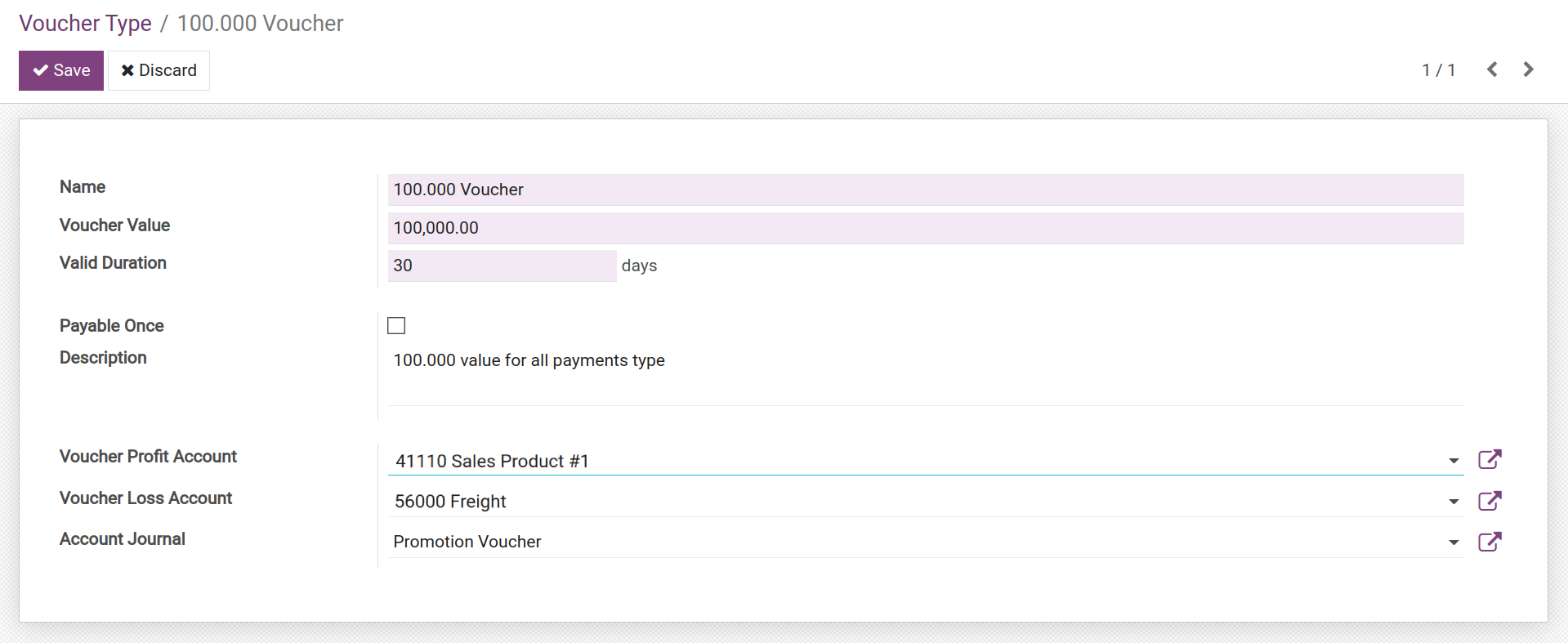 Create Voucher Types