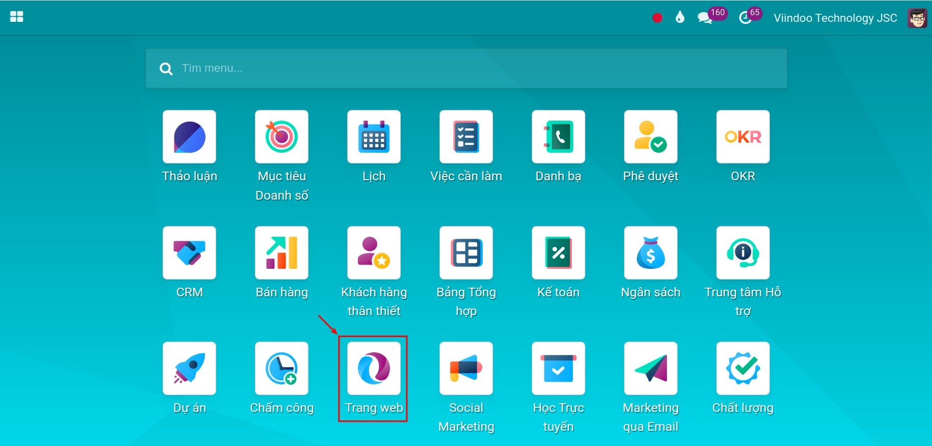 Tổng quan giao diện ứng dụng Website