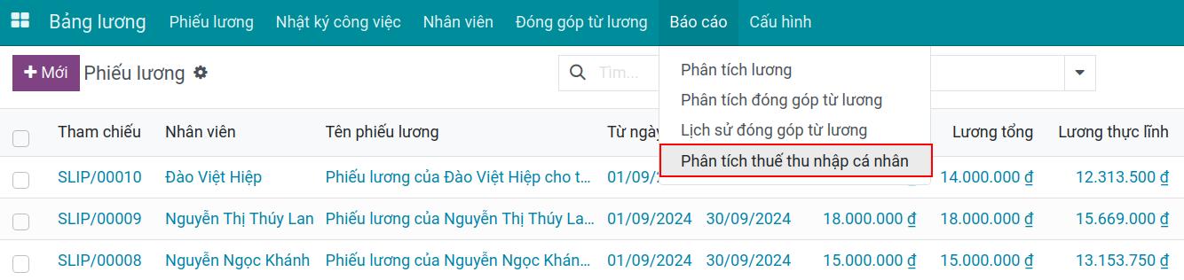 Báo cáo phân tích thuế thu nhập cá nhân Viindoo