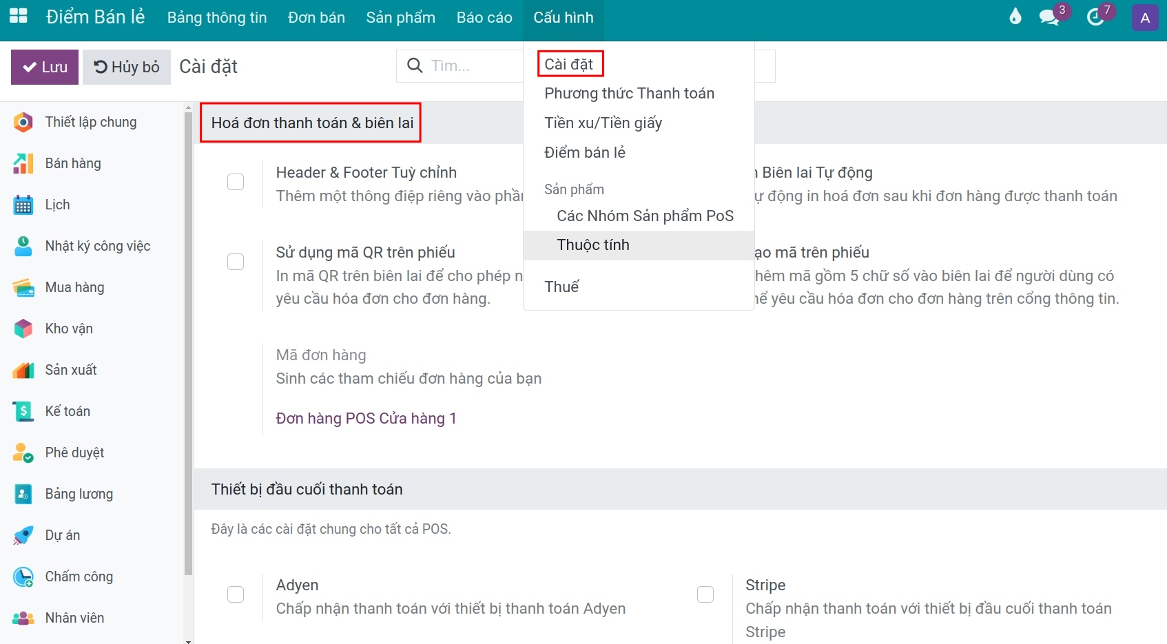 Cấu hình PoS