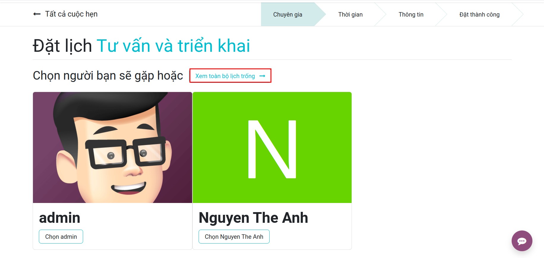 Lựa chọn nhân viên tư vấn