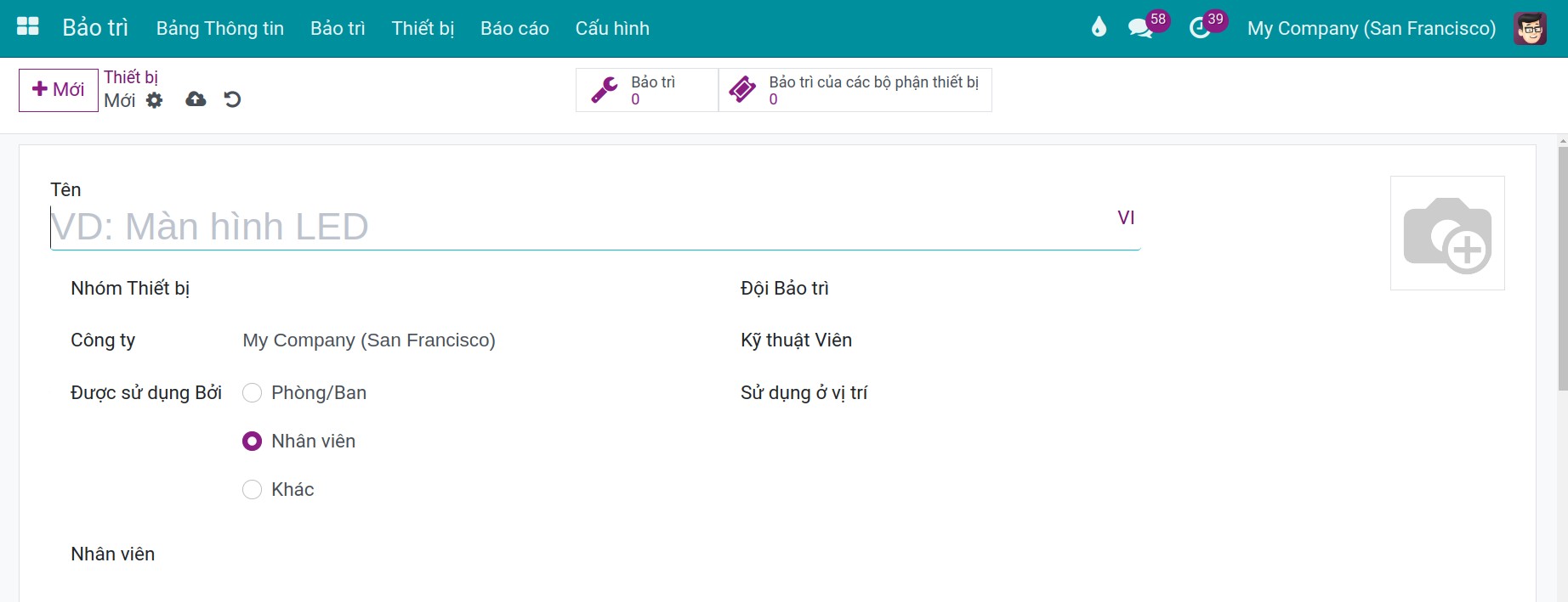 Thiết lập cơ bản cho thiết bị